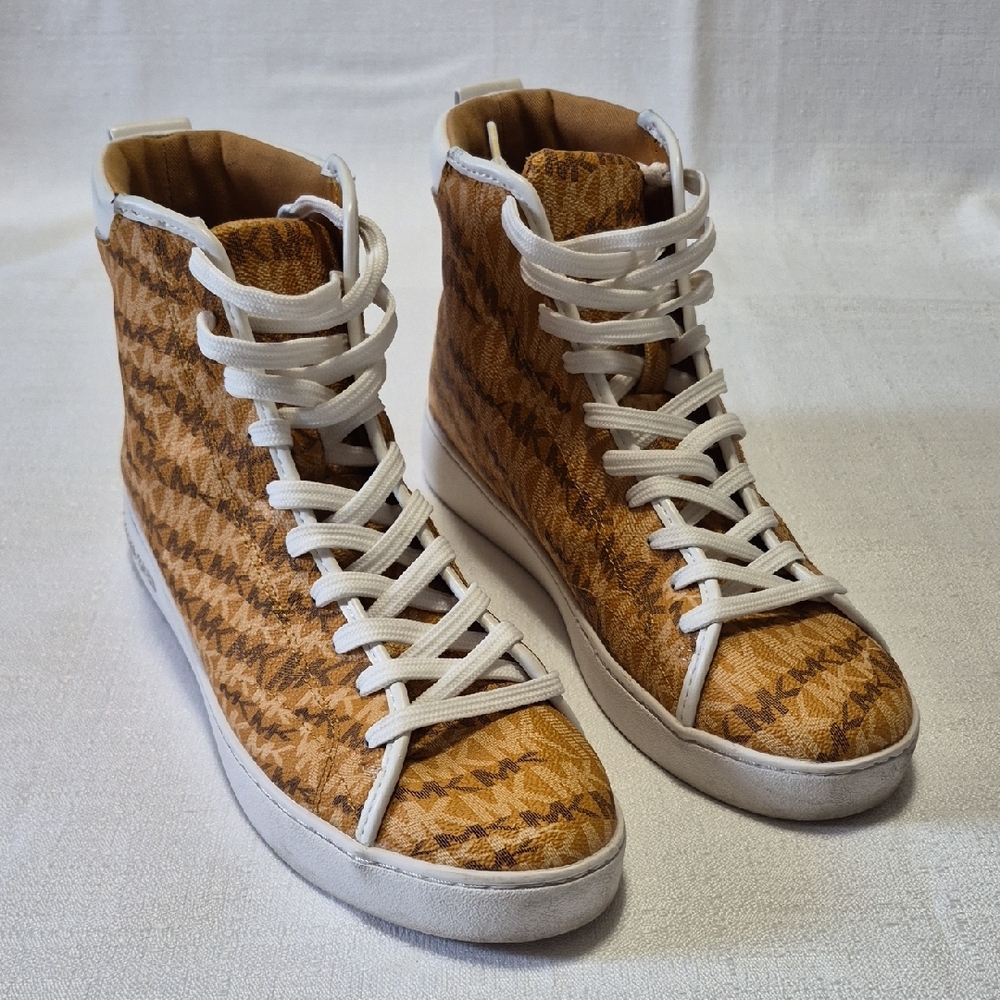 Michael Kors Stylish Brown Chic High-Top Lace Up Sneakers Women's Size 8M